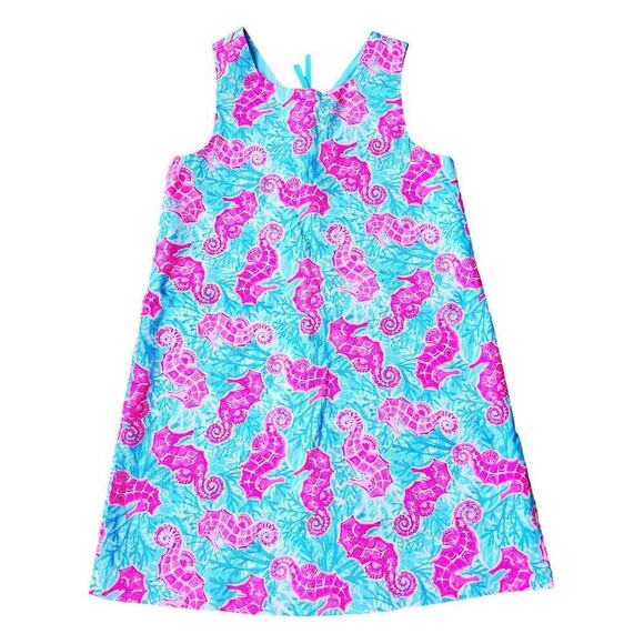 Tommy Bahama 6 Seahorse Dress Like Lilly Neon Pink & Blue